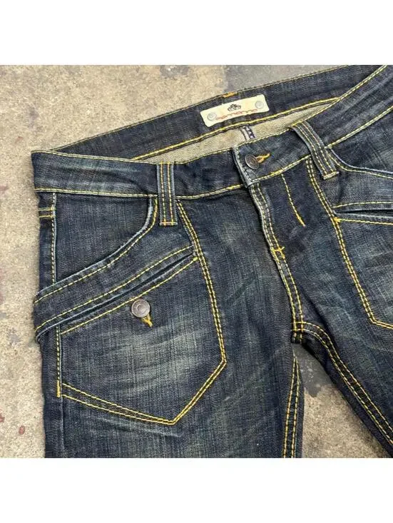 Vintage Fornarina Dark Wash Low Rise Y2K Cargo Pocket Skinny Jeans 26 - Picture 3 of 8